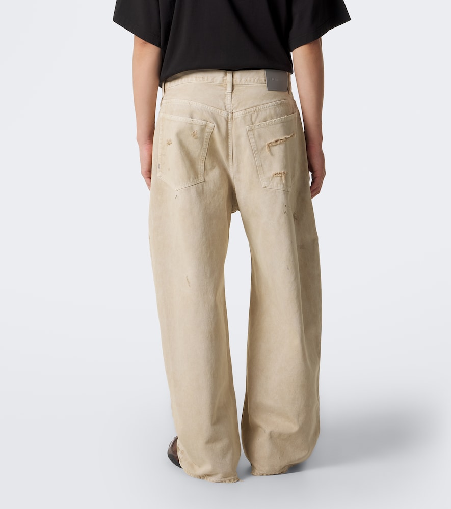 Distressed Wide-Leg Jeans