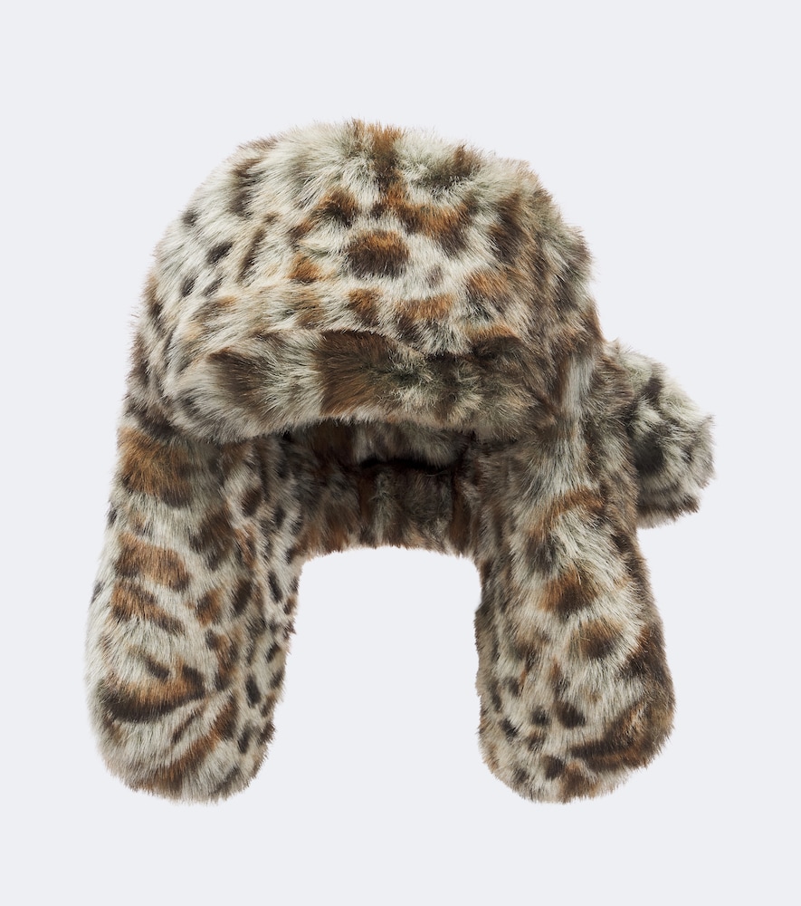 Cappello da aviatore con stampa leopardata