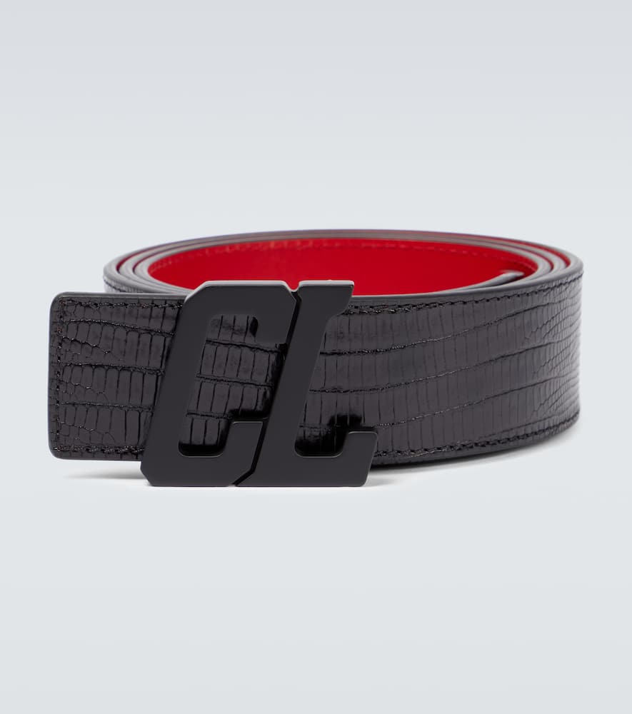 CHRISTIAN LOUBOUTIN HAPPY RUI CL LOGO LEATHER BELT