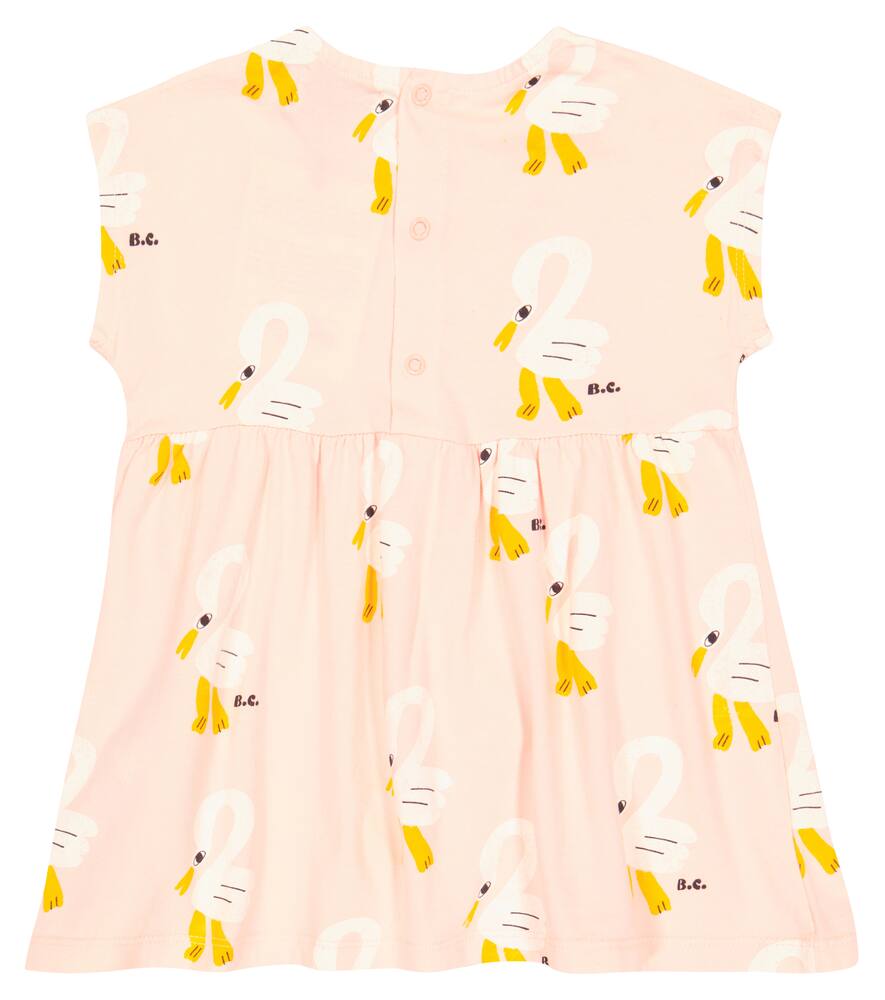 Bobo Choses Pelican-print Organic Cotton-jersey Dress 6-24 Months In Light Pink