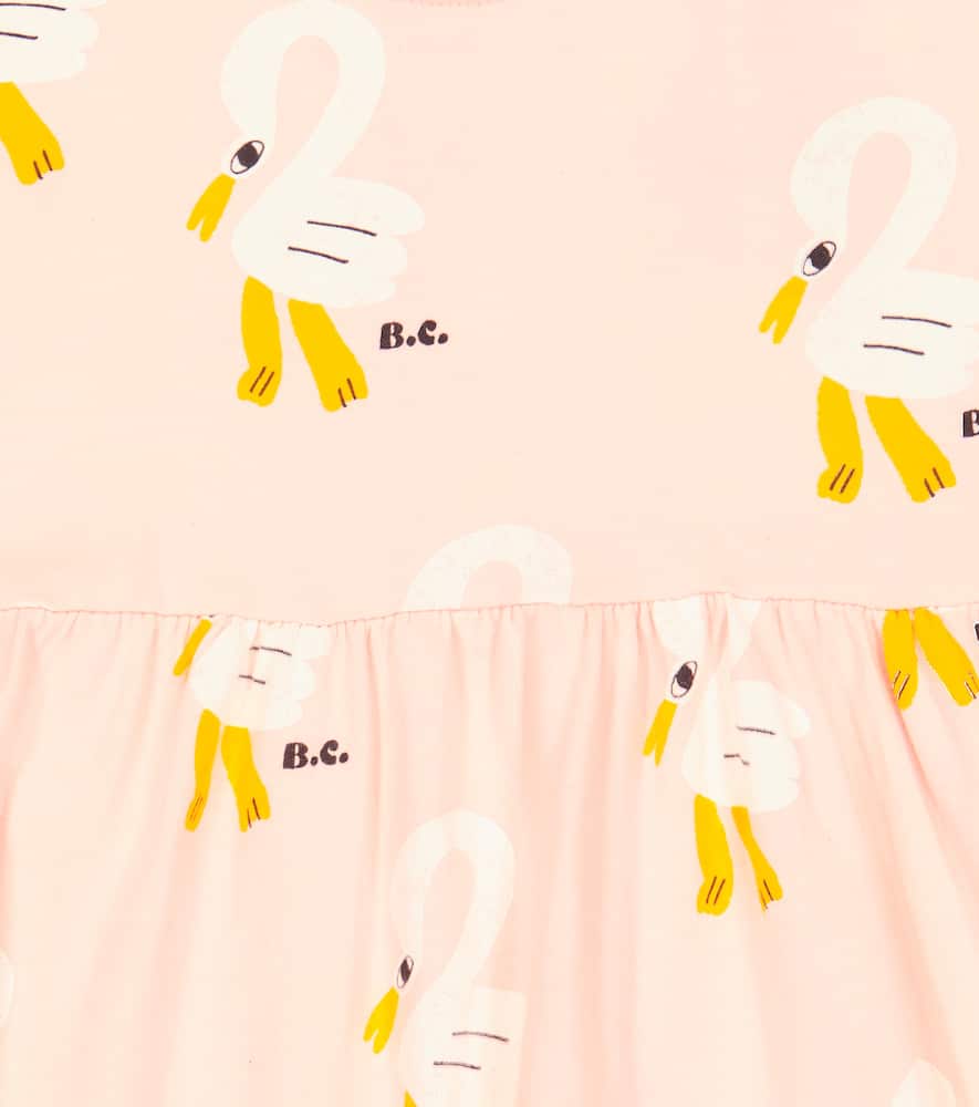 Bobo Choses Pelican-print Organic Cotton-jersey Dress 6-24 Months In Light Pink