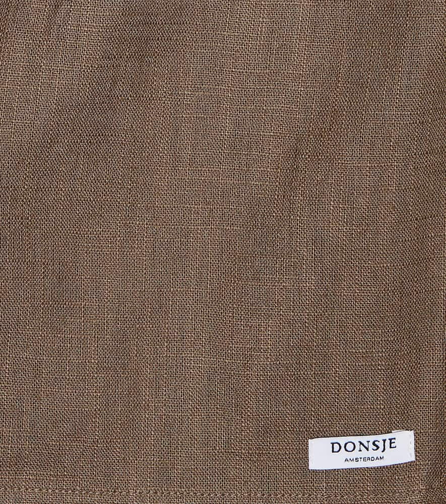 Shop Donsje Wavel Linen Shorts In Brown