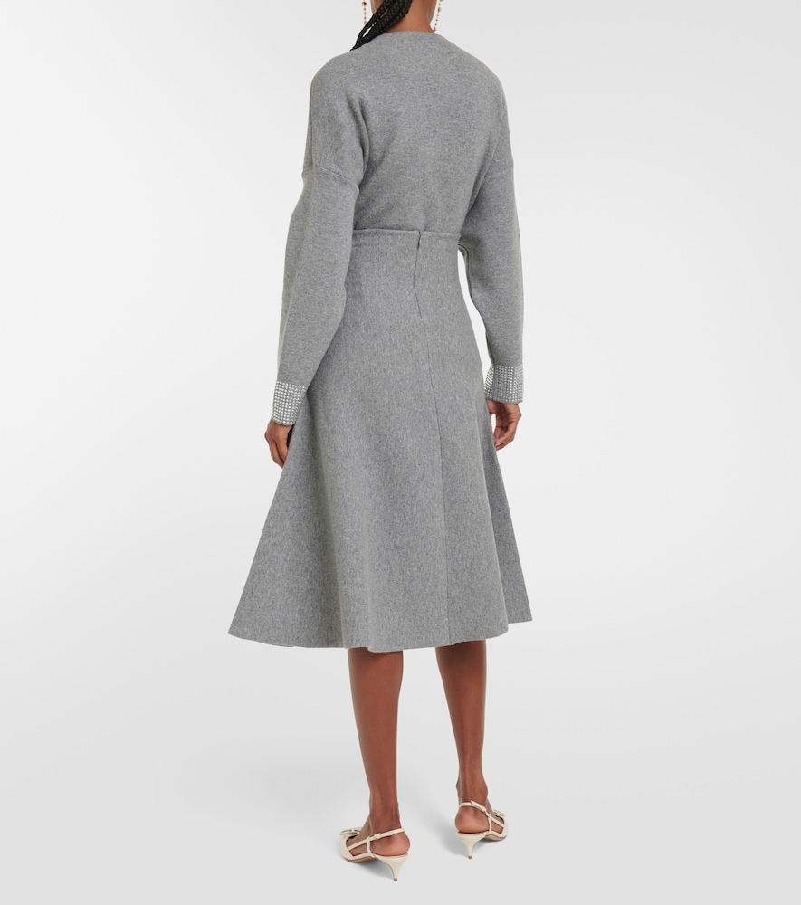 Garavani High-Rise Wool-Blend Midi