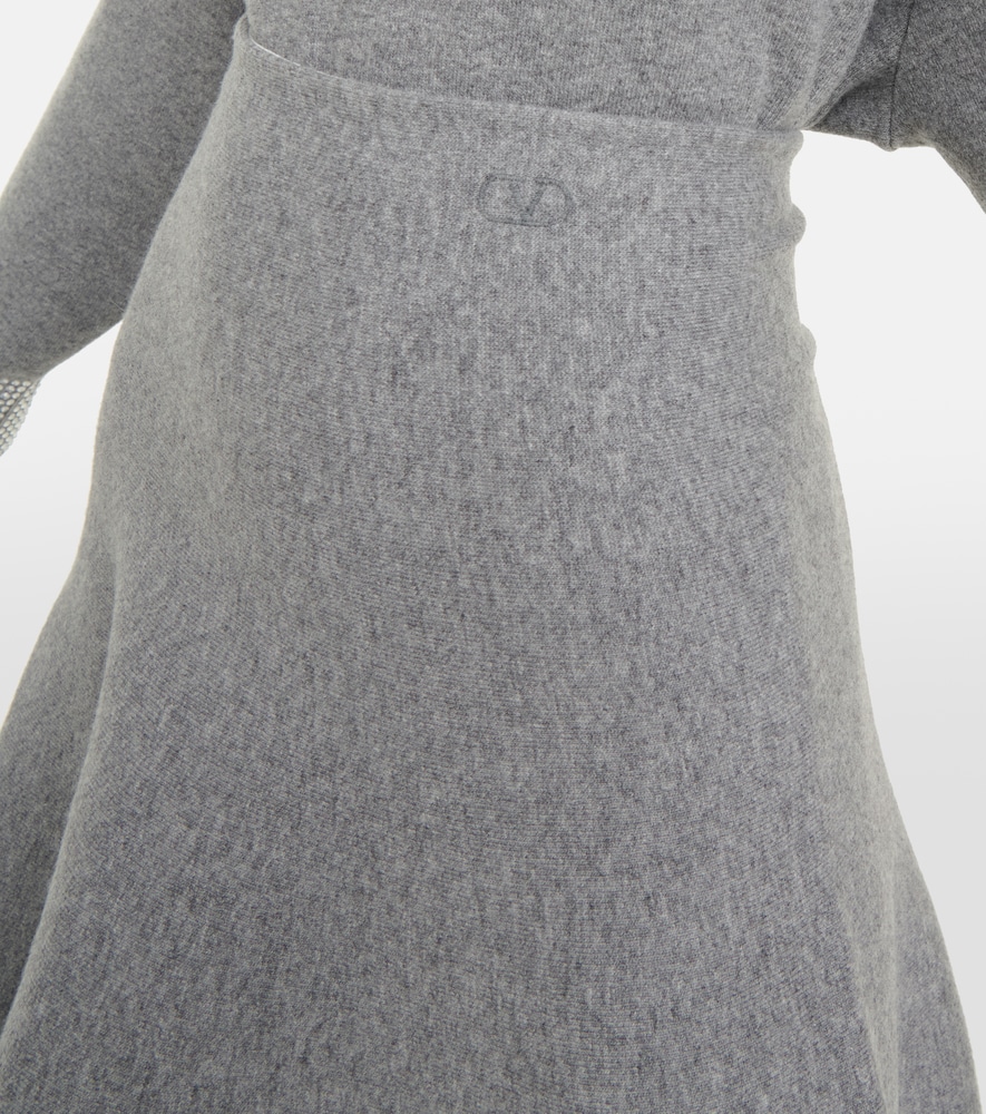 Garavani High-Rise Wool-Blend Midi