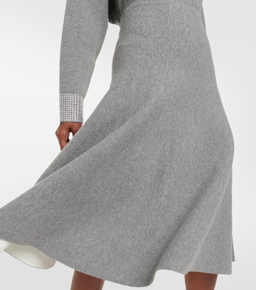 Garavani High-Rise Wool-Blend Midi