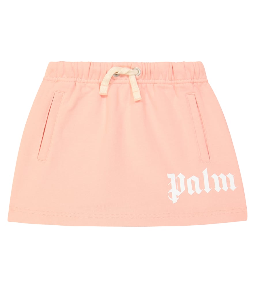 Palm Angels Kids Logo cotton jersey skirt