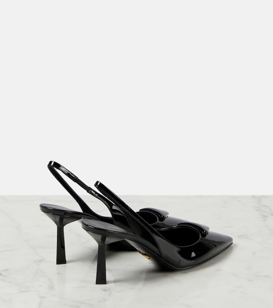 Prada Women Brushed Leather Slingback Pumps In Black