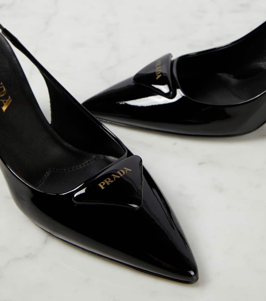 Prada Women Brushed Leather Slingback Pumps In Black