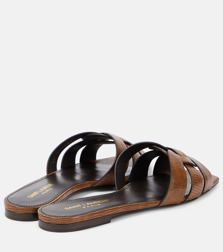  Saint Laurent Saint Laurent Tribute Lizard-effect Leather Sandals 