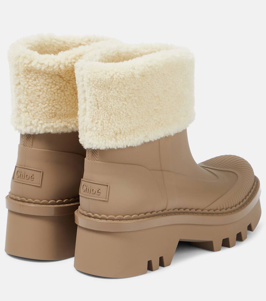 【送料 関税込】Chloe Raina shearling-trimmed ankle boots Raina shearling-trimmed ankle boots in black - Chloe | Mytheresa