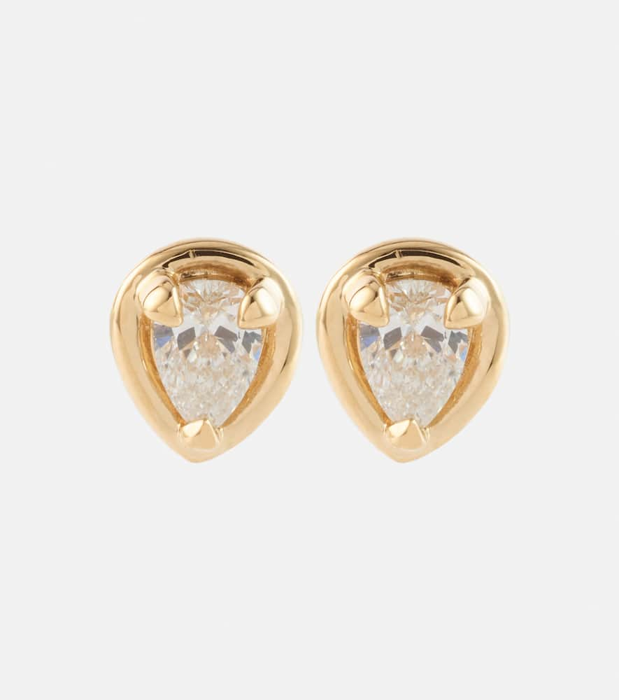 Birthstone Bonbon 14kt gold earrings with diamonds