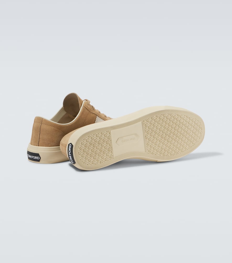 Tom Ford Cambridge Leather-trimmed Suede Sneakers In Neutrals