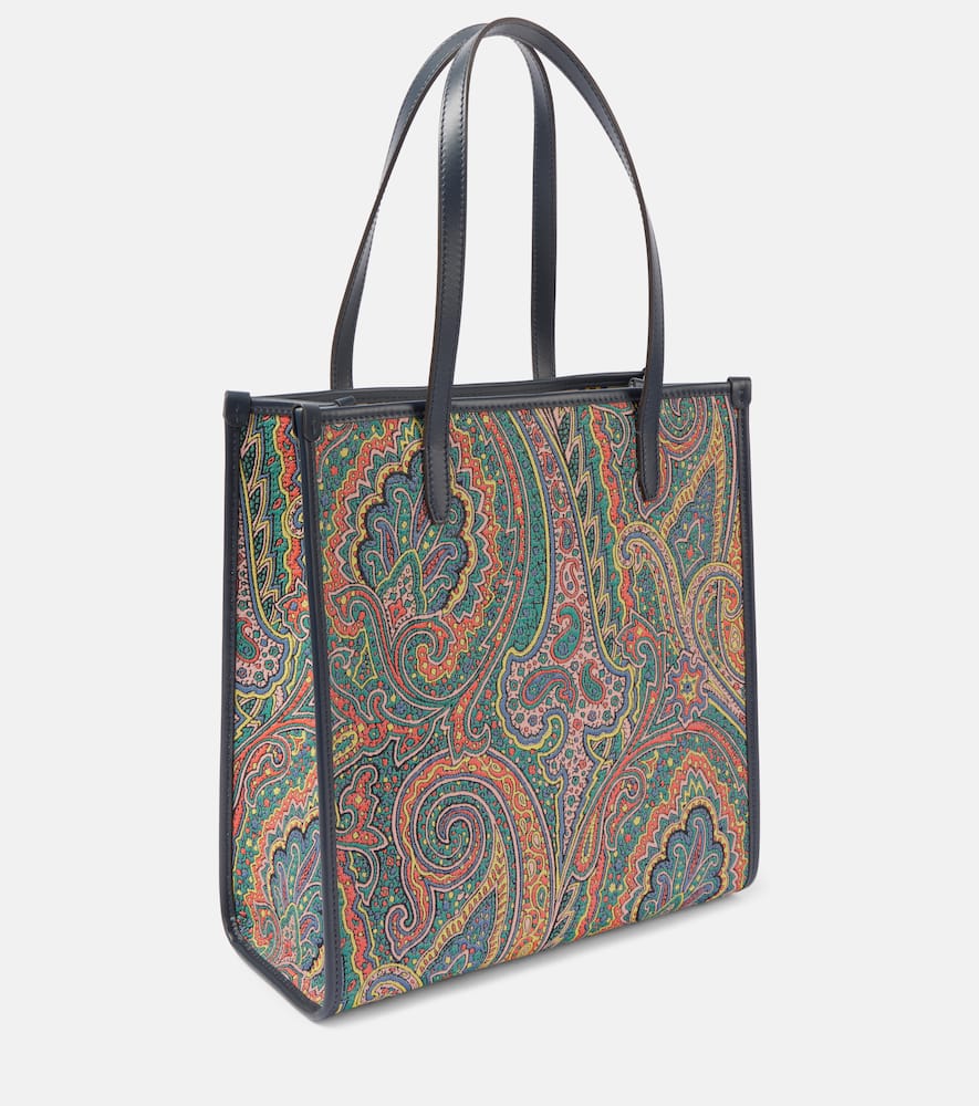 Etro Love Trotter Pegaso Medium Jacquard Shopper In Blue