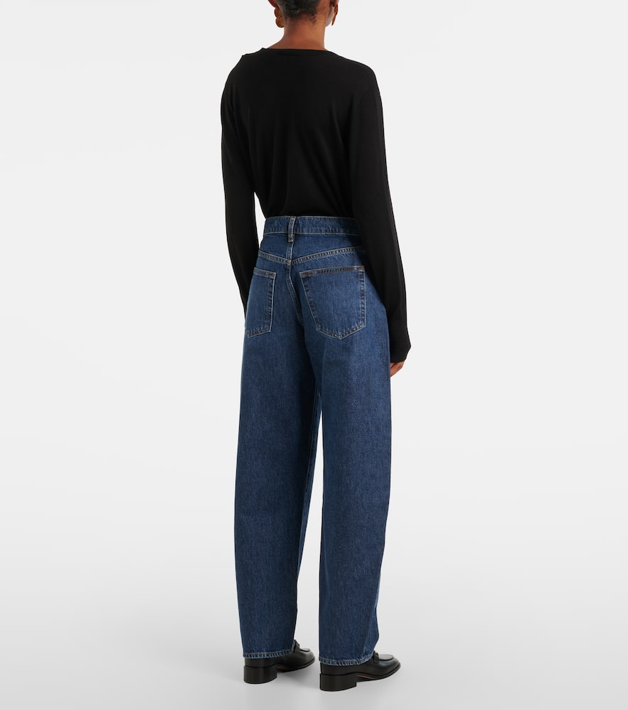 Frame Womens Caramia Low Slung Barrel Straight-leg High-rise Recycled-denim Jeans In Blue