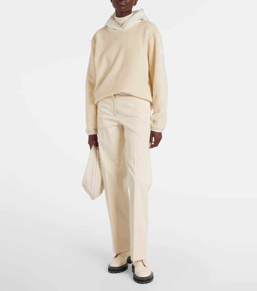 Moncler Cotton Gabardine Straight Pants In White