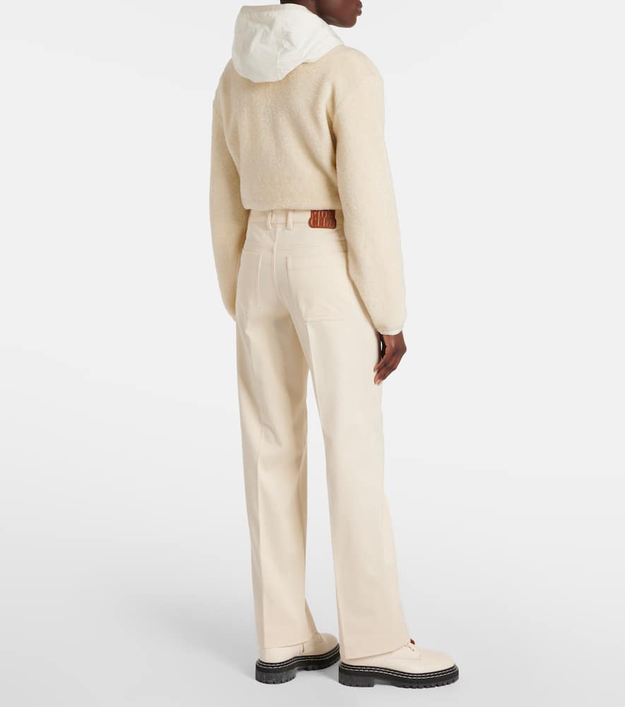 Moncler Cotton Gabardine Straight Pants In White