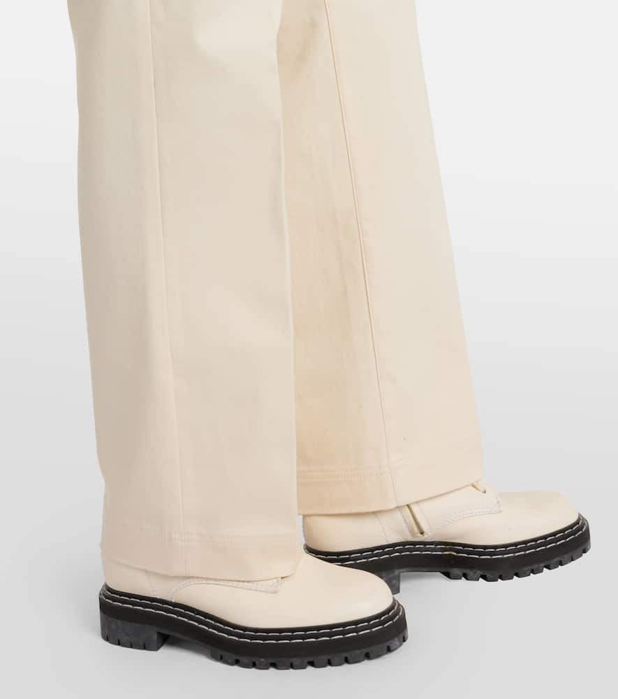 Moncler Cotton Gabardine Straight Pants In White
