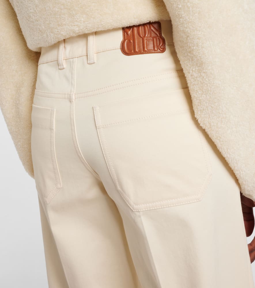 Moncler Cotton Gabardine Straight Pants In White