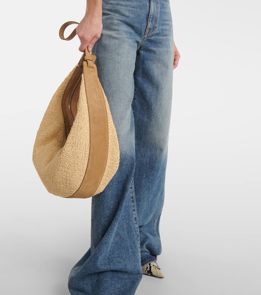 Khaite Schultertasche Augustina Aus Raffiabast In Nude