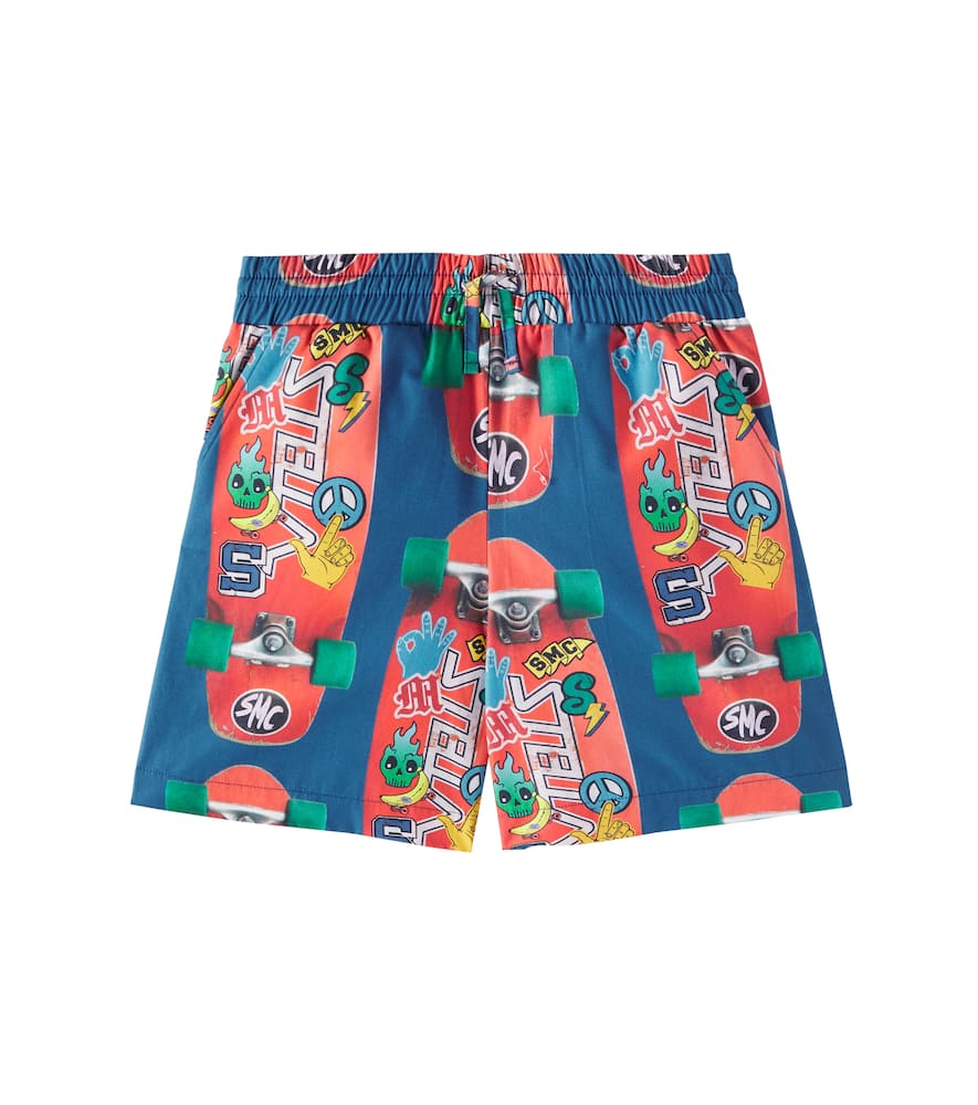 Stella Mccartney Printed Cotton Shorts In Multicoloured