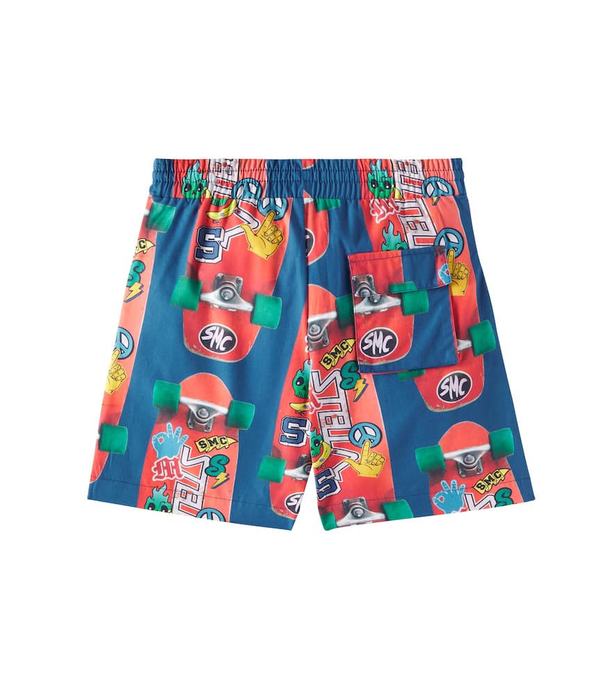 Stella Mccartney Printed Cotton Shorts In Multicoloured