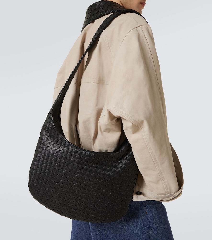 Veneto Intrecciato Leather Messenger Bag
