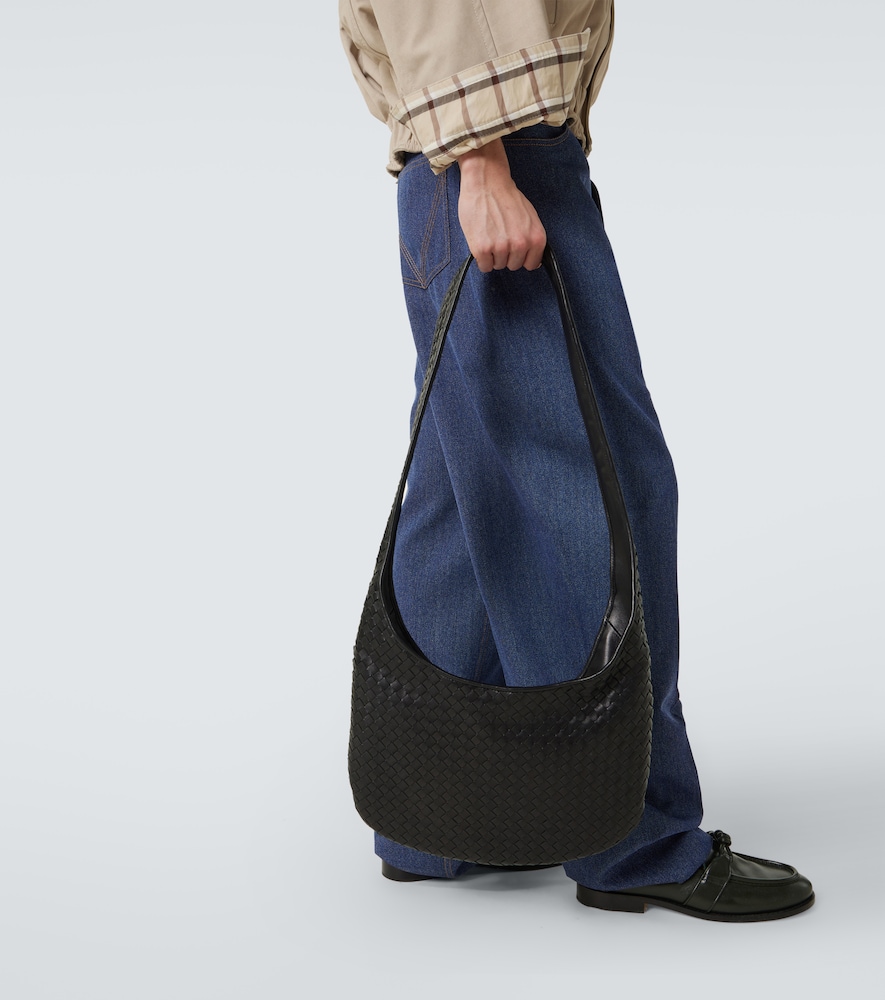 Veneto Intrecciato Leather Messenger Bag