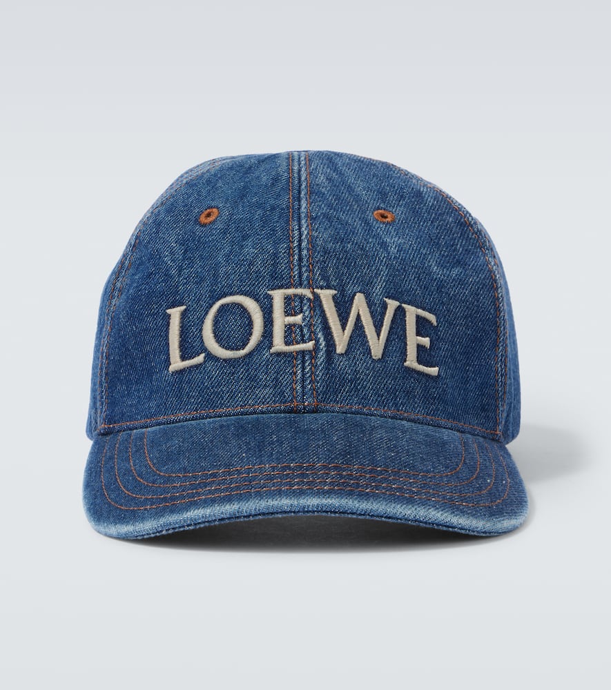 Logo denim baseball cap