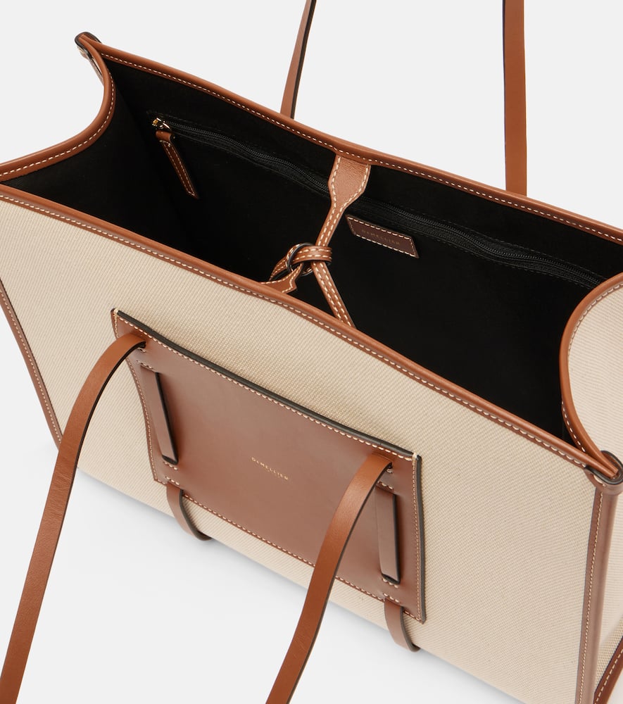 DeMellier Capri leather-trimmed canvas tote bag
