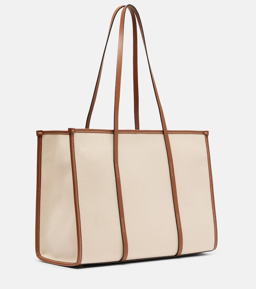 Demellier Capri Leather-trimmed Canvas Tote Bag