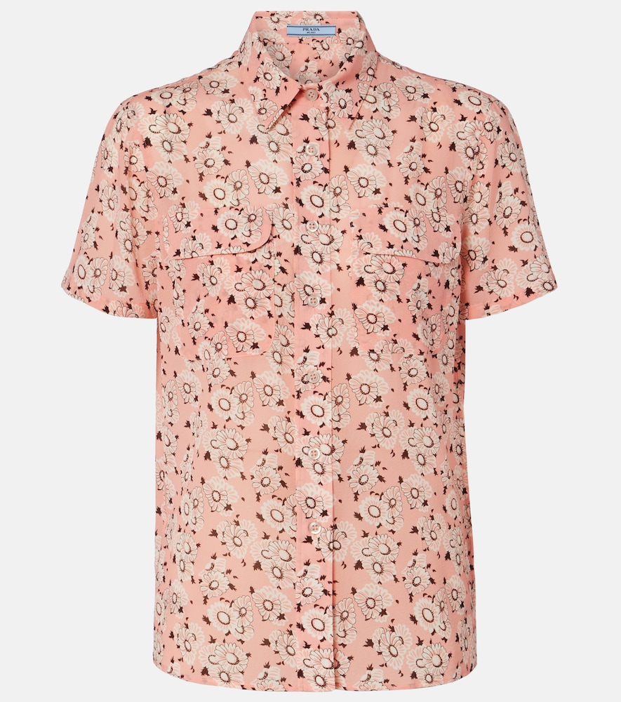Prada Floral silk-blend shirt