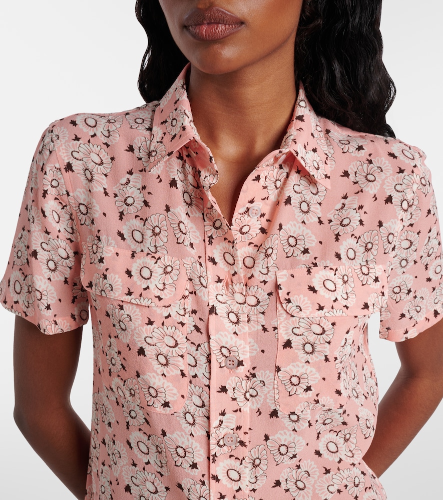  Prada Prada Floral Silk-blend Shirt 