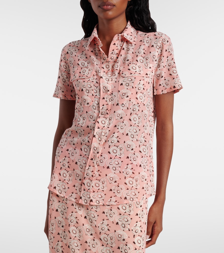  Prada Prada Floral Silk-blend Shirt 