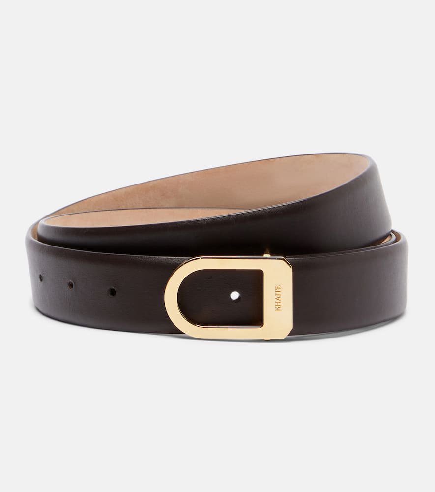 Khaite Saddle 30mm Leather Belt In Black