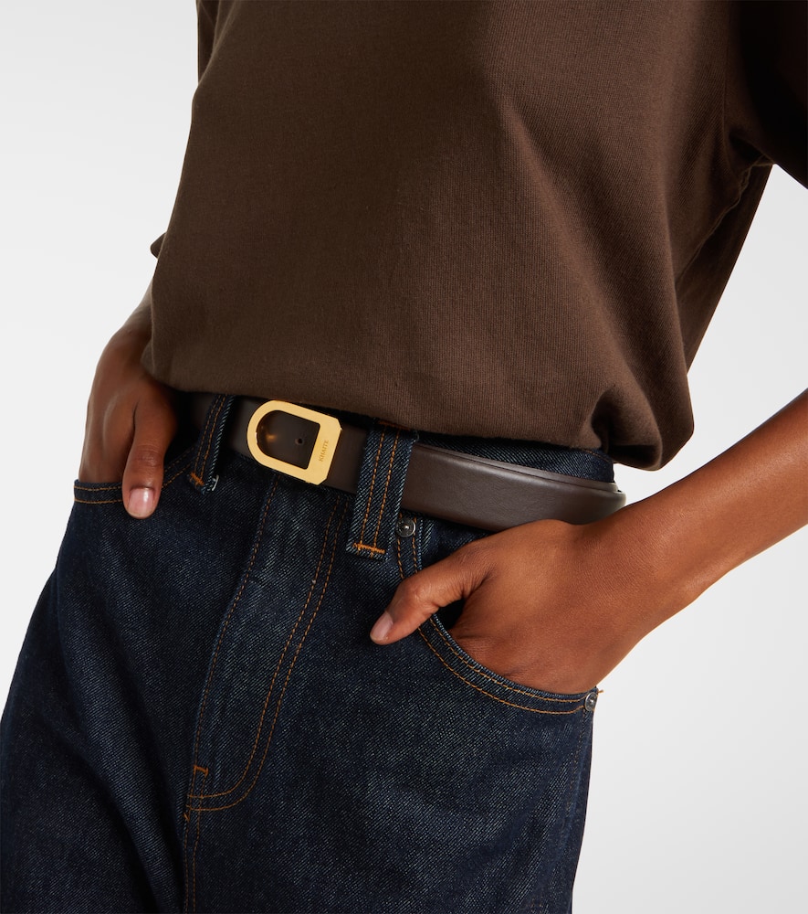 Khaite Saddle 30mm Leather Belt In Black