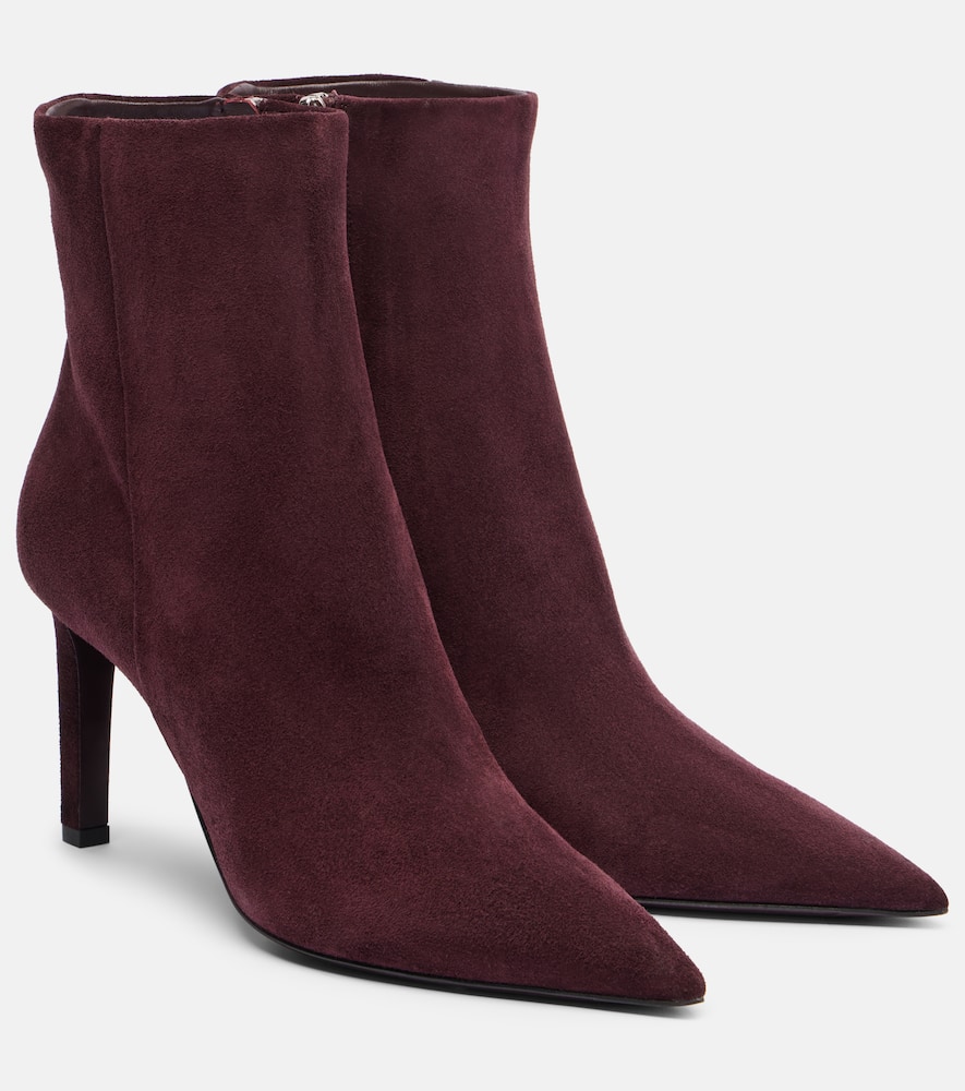Jimmy Choo Frankie 85 Suede Ankle Boots In Burgundy