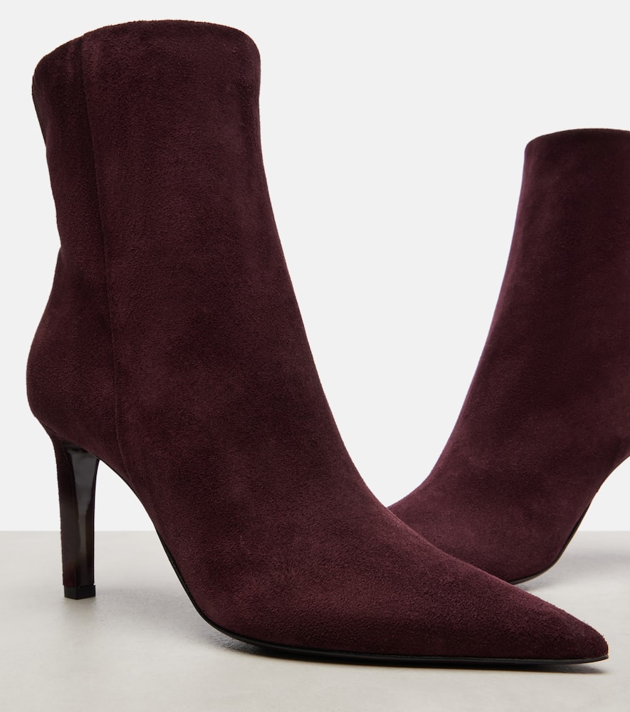 Jimmy Choo Frankie 85 Suede Ankle Boots In Burgundy