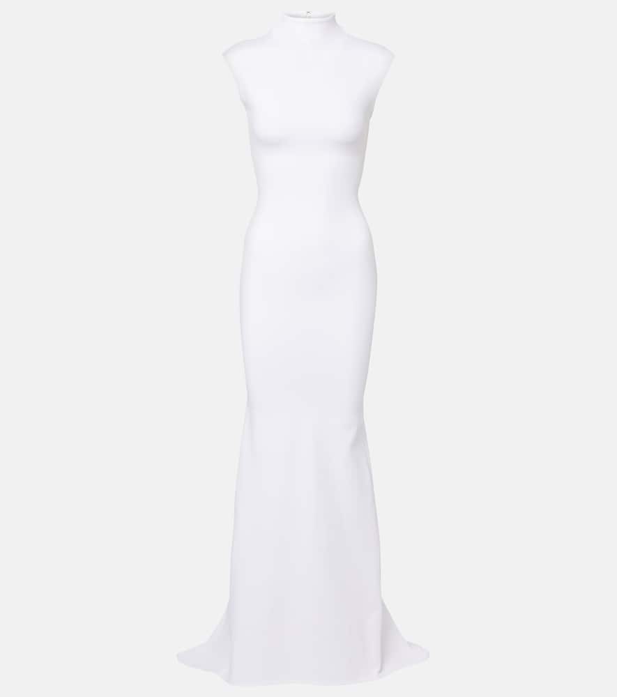 Jacquemus Alba Crêpe Jersey Maxi Dress In White