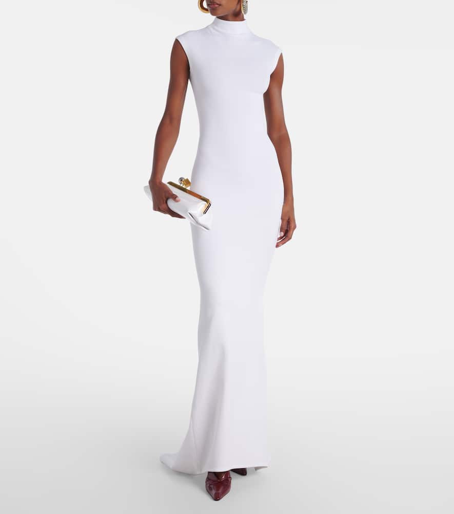 Jacquemus Alba Crêpe Jersey Maxi Dress In White