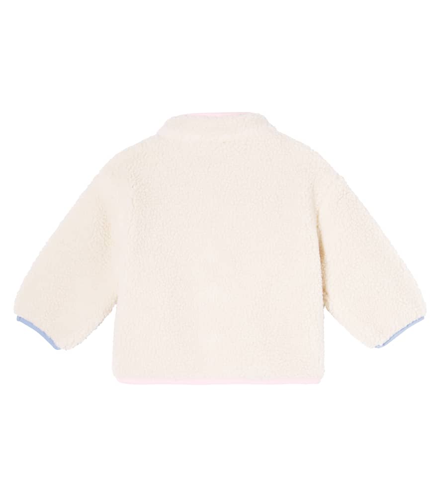 Stella Mccartney Embroidered Teddy Fleece Jacket In Pink