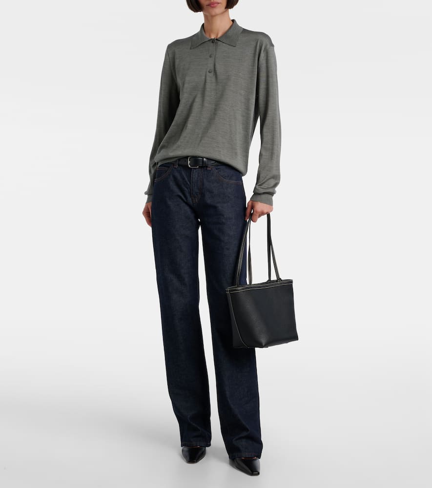The Row Tote Bag Park Medium Aus Leder In Black