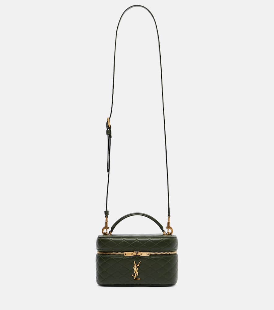 Saint Laurent Gaby Leather Vanity Bag In Green