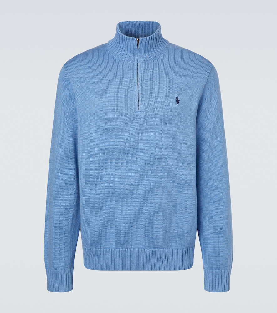 Polo Ralph Lauren Uomo Pullover In Cotone Con Zip Corta Blu It Taglia 54- Mytheresa