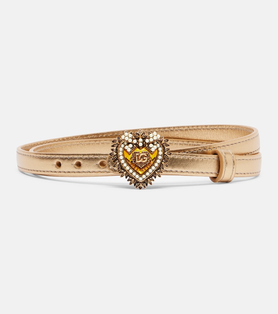 Dolce & Gabbana Devotion metallic leather belt