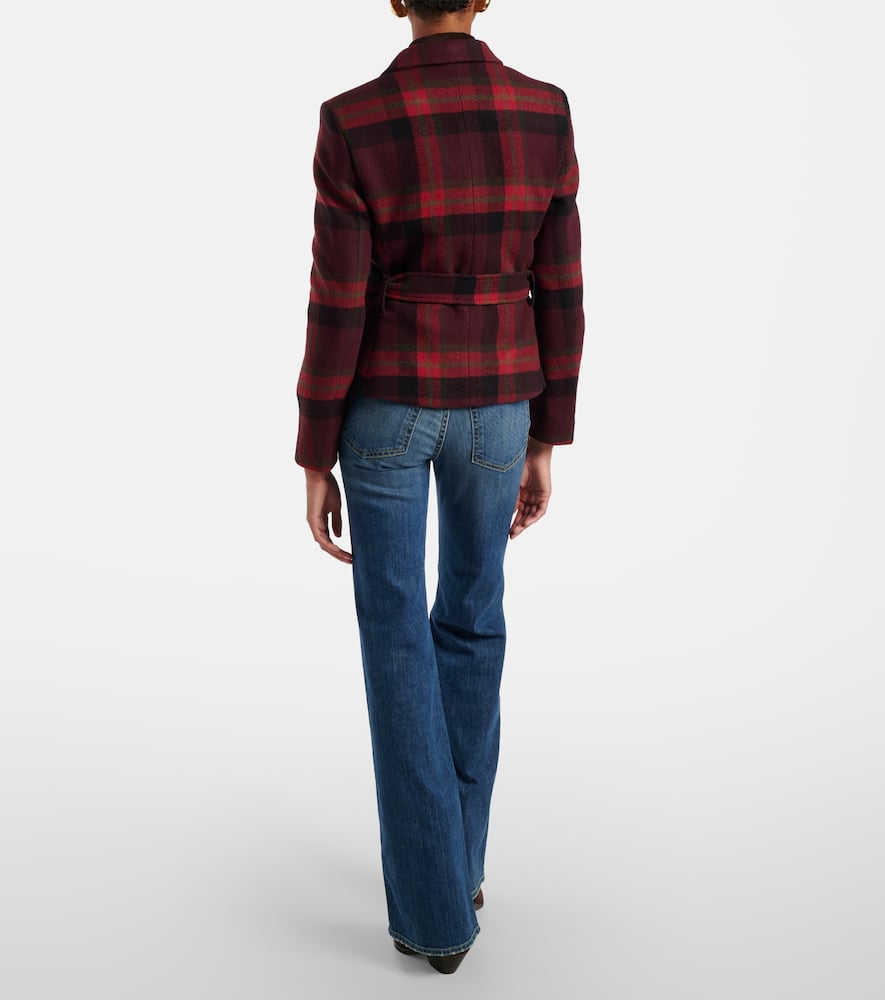Polo Ralph Lauren Plaid Wool-blend Tweed Blazer In Red