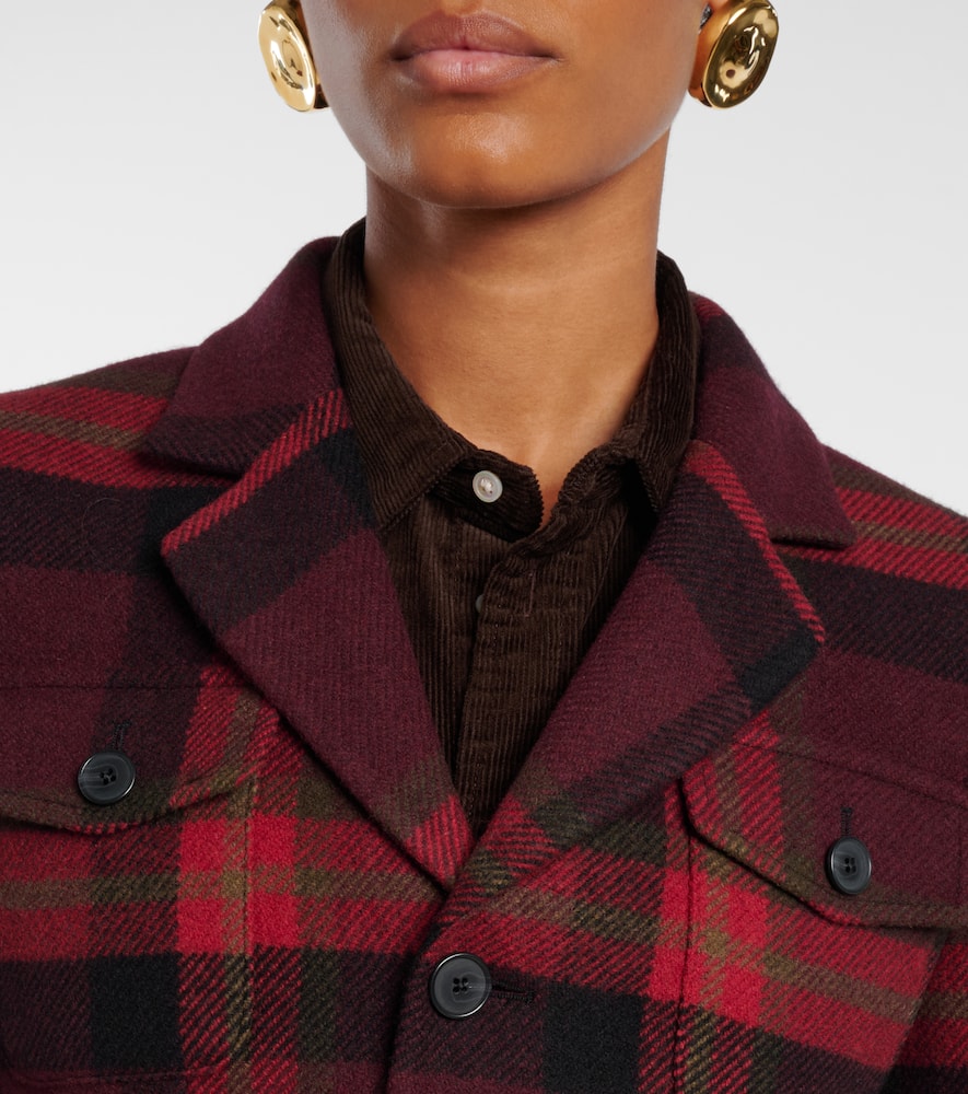 Polo Ralph Lauren Plaid Wool-blend Tweed Blazer In Red