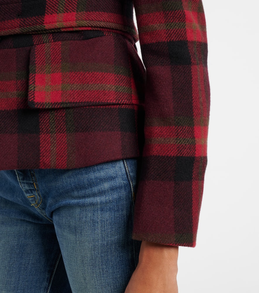 Polo Ralph Lauren Plaid Wool-blend Tweed Blazer In Red