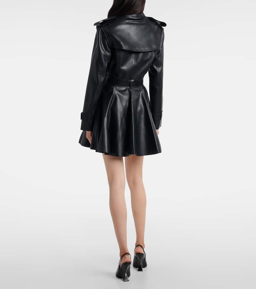 Norma Kamali Belted Double-breasted Flared Minidress In Blue