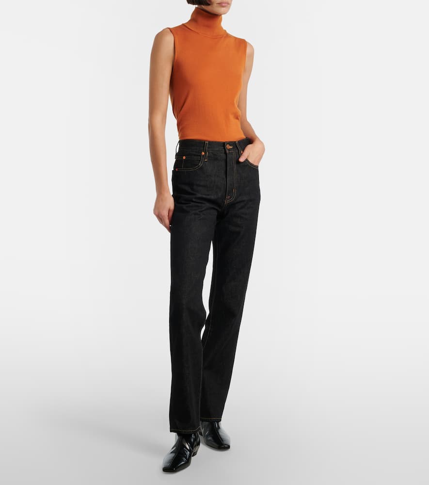 Slvrlake London High-rise Straight Jeans In Black