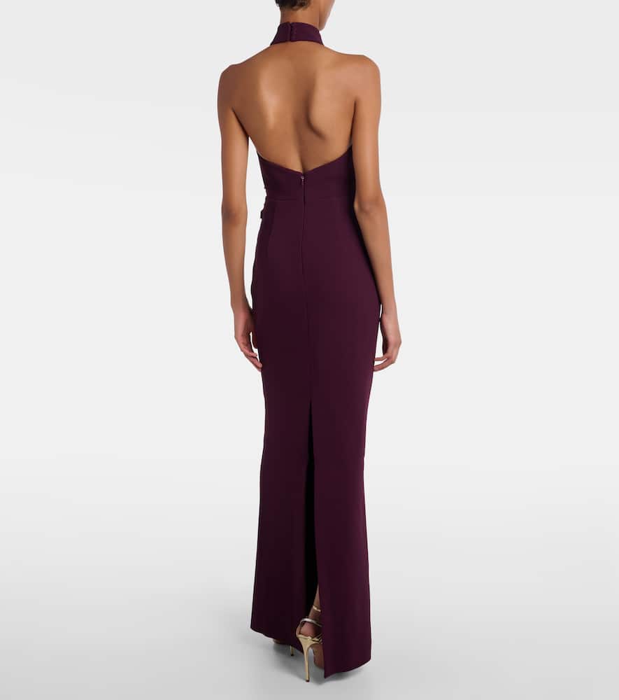 Rebecca Vallance Beatrice Embellished Crêpe Gown In Purple